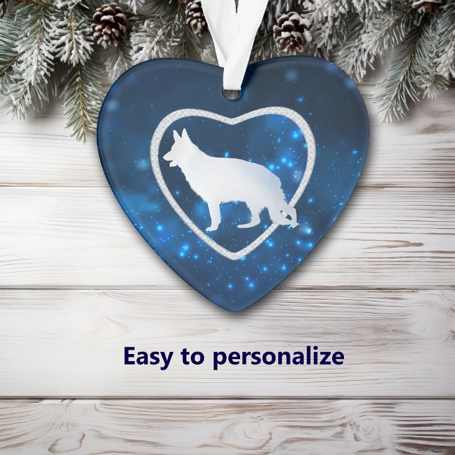 Blue Star Lights German Shepherd Hund Ornament (Von Creator hochgeladen)