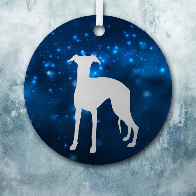 Blue Star Lights Whippet Hund Weihnachten Ornament Aus Metall (Von Creator hochgeladen)