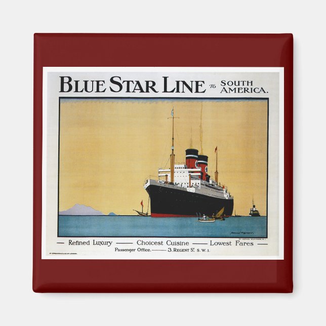 Blue Star Line South America Magnet (Vorne)