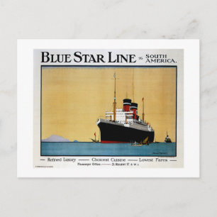 Blue Star Line South America Postkarte