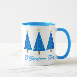 Blue Star Muster Moderne Weihnachtsbaumen Tasse