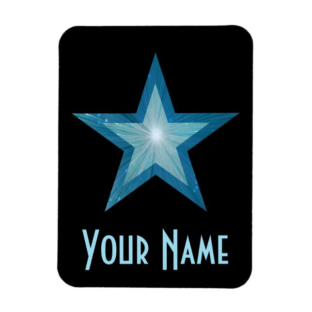 Blue Star "Name" flexibler Magnet schwarz (Vertikal)