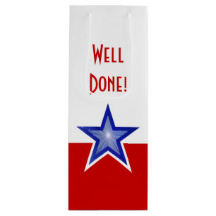 Blue Star Red Print Gut Fertig Wein! Geschenktüte Für Weinflaschen
