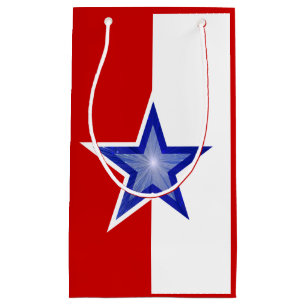 Blue Star Red Print - klein Kleine Geschenktüte