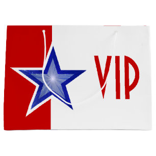 Blue Star Red Print VIP Geschenktasche Großer Große Geschenktüte