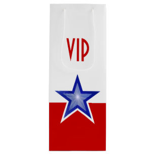 Blue Star Red Print VIP Wein Geschenktüte Für Weinflaschen