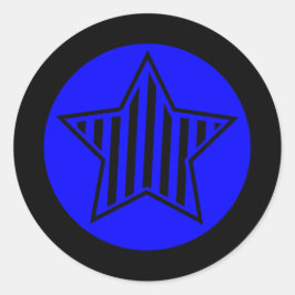 Blue-Star-Round-Aufkleber Runder Aufkleber
