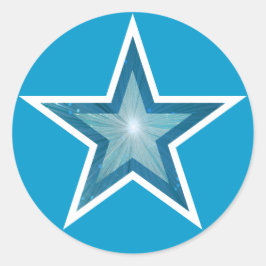 Blue Star Rundaufkleber blau Runder Aufkleber