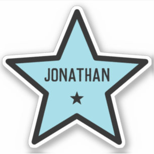 Blue Star Shape Kontur Einfaches Cooles Individuel Aufkleber