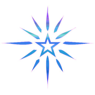 Blue Star Shine Minimalistische Tasse   Glow Art