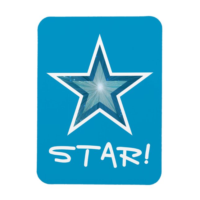 Blue Star 'STAR' flexibler Magnet blau! (Vertikal)