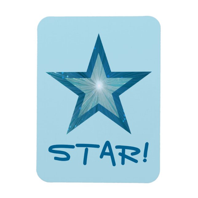 Blue Star 'STAR' flexibler Magnet blau! (Vertikal)