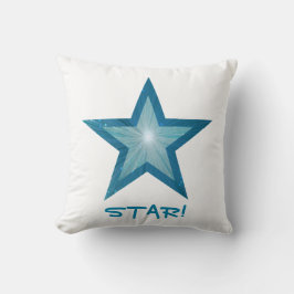 Blue Star 'STAR' werfen Kissen quadratisch weiß