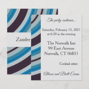 Blue Star Swirl Party Card Einladung
