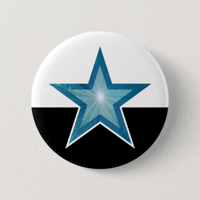 Blue Star-Taste weiß schwarz Button (Vorderseite)