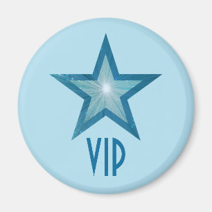 Blue Star "VIP" Kühlschrankmagnet rund blass