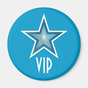Blue Star "VIP" Kühlschrankmagnet rund blau