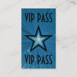Blue Star 'VIP PASS' carte de visite noir dos