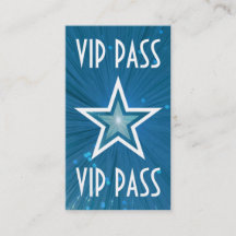 Blue Star "VIP PASS"-Visitenkarte auf weißer Rücks