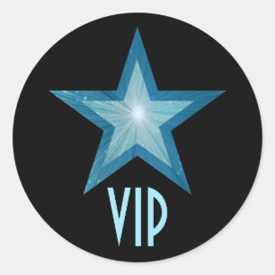 Blue Star VIP Rundaufkleber schwarz Runder Aufkleber