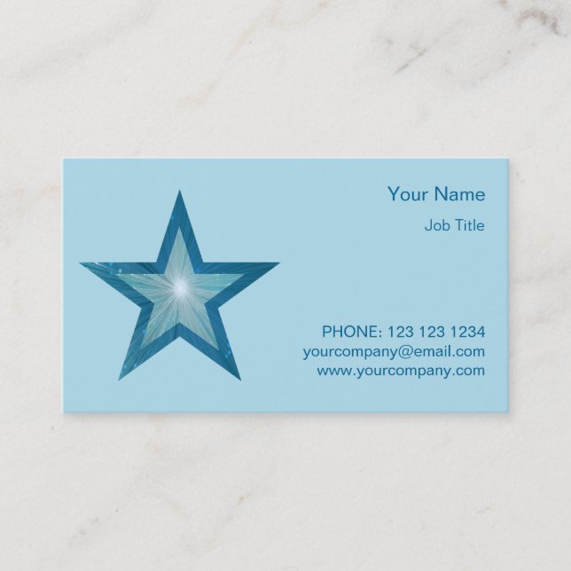 Blue Star Visitenkarte Side Star Blassblau (Vorderseite)