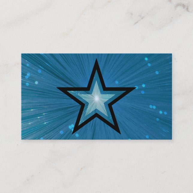 Blue Star Visitenkartenvorlage schwarz Visitenkarte (Vorderseite)