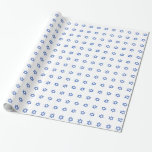 Blue Star von David auf White Geschenkpapier<br><div class="desc">Papier mit einem blauen Stern von David (Magen David) Muster auf einem weißen Hintergrund. Personalisierbar. Ideal für jüdische Feiertage und Anlässe wie Hanukkah (Chanukah),  Bar Mitzvah oder Bat Mitzvah.</div>
