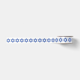 Blue Star von David auf White Satin Ribbon Satinband