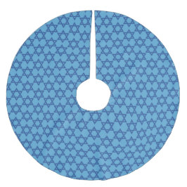 Blue Star von David Jewish Polyester Weihnachtsbaumdecke
