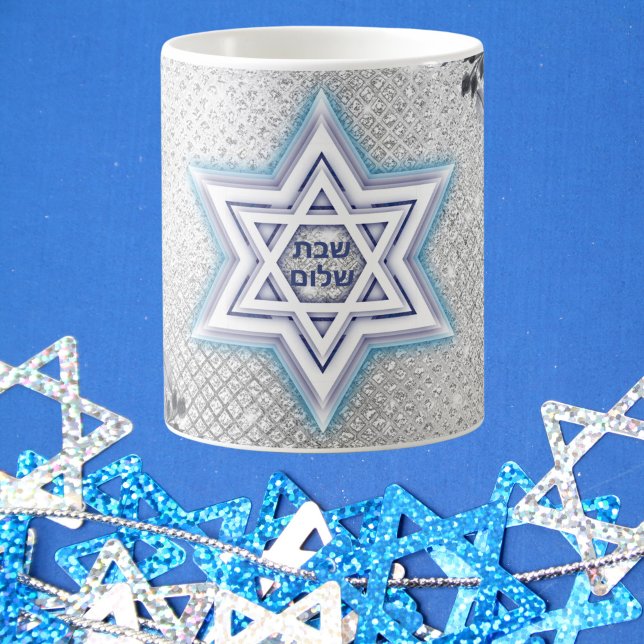 Blue Star von David, Jüdisches Geschenk Shabbat Sh Kaffeetasse (Von Creator hochgeladen)