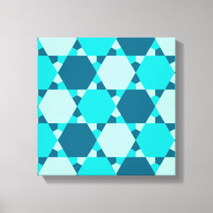 Blue Star von David Optical Illusion Pattern Leinwanddruck