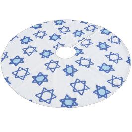 Blue Star von David White und Blue Hanukkah Fleece Weihnachtsbaumdecke