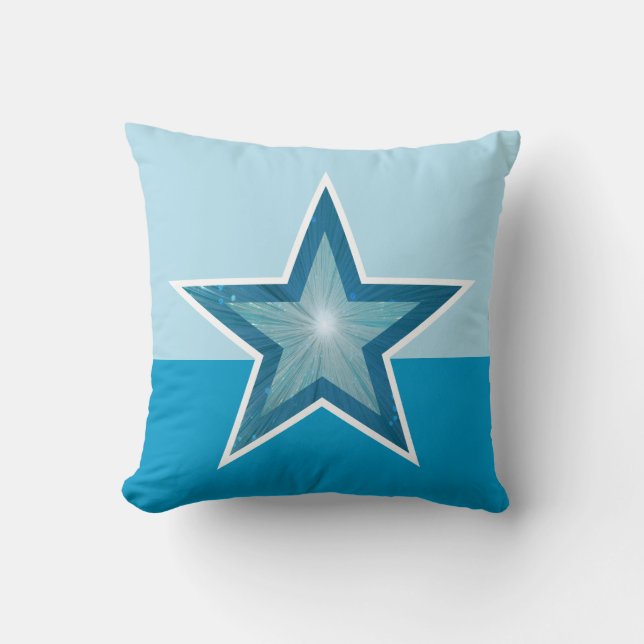 Blue Star werfen Kissen quadratisch zwei Farben bl (Vorderseite)