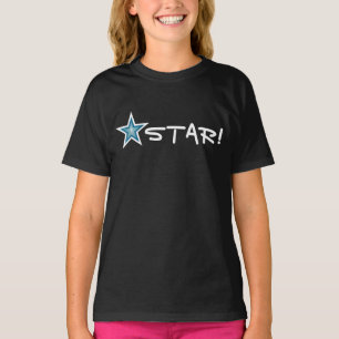 Blue Star White STAR! T - Shirt eines Mädchens sch