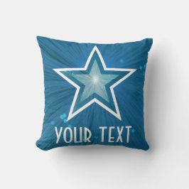 Blue Star "Your Text" Kissenplatz Kissen