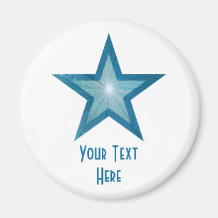 Blue Star "Your Text" Kühlschrankmagnet weiß