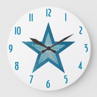 Blue Star "Zahlen" Uhr rund weiß
