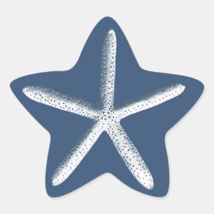 Blue Starfish Beach Hochzeitsfavoriten Stern-Aufkleber