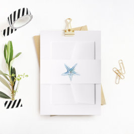 Blue Starfish Bly Band, Beach Wedding Einladungsbanderole