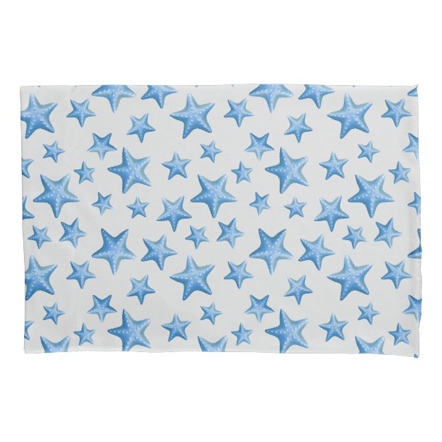 Blue Starfish Summer Beach Wasserküste Kissenbezug (Vorderseite)