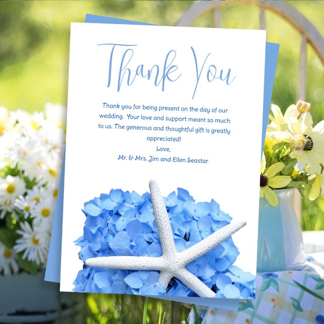 Blue Starfish Wedding danke Ihnen Message Cards Einladung (Von Creator hochgeladen)