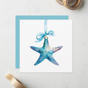 Blue Starfish Weihnachtsschmuck Personalisiert Mitteilungskarte