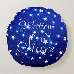 Blue Stargazer Rundes Kissen