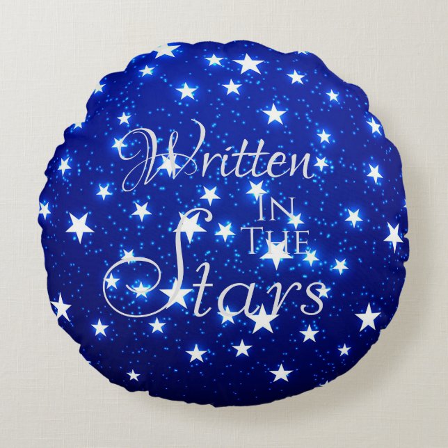 Blue Stargazer Rundes Kissen (Vorderseite)