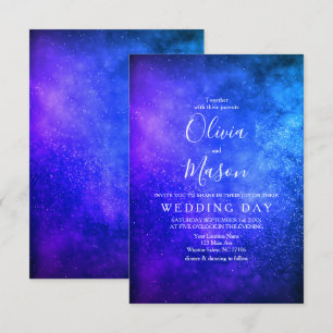 Blue Starry Night Formal Hochzeit Einladung