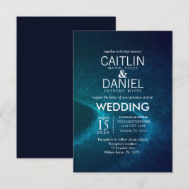 Blue Starry Night Formal Hochzeit Einladung