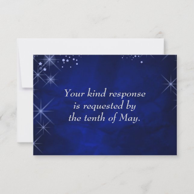 Blue Starry Night Formal Wedding RSVP Card (Vorderseite)