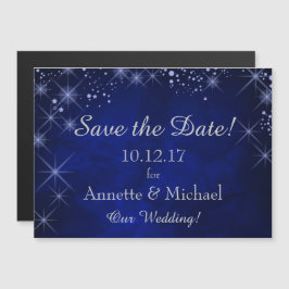 Blue Starry Night Save the Date Hochzeit Magneteinladung