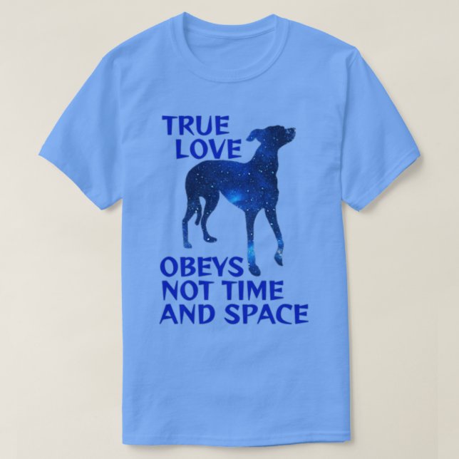 Blue Starry Night Sky Galaxy Greyhound T-Shirt (Design vorne)