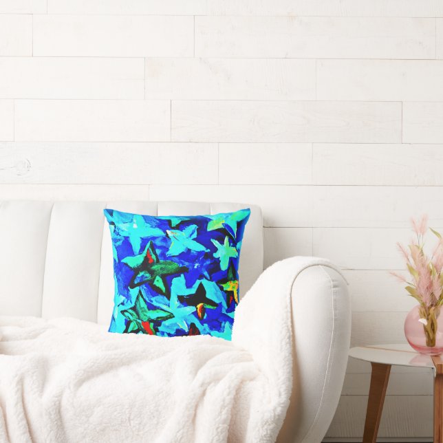Blue Starry Night Sky. Jetzt kaufen Kissen (Liege)